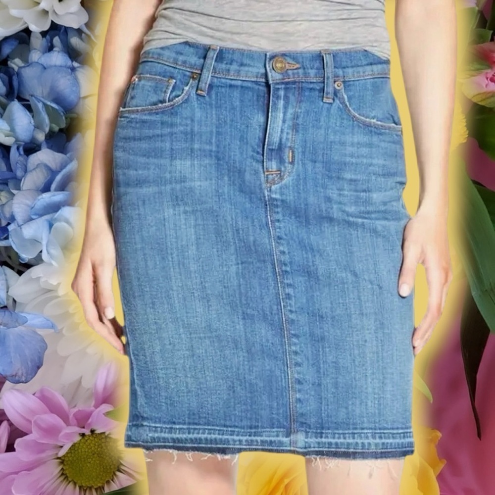 Hudson Jeans ‘Hailey’ Released Hem Jean Mini Skirt in Medium Wash Size 24